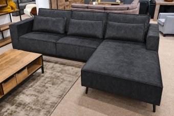 Groede 2 Zits + Longchair in antraciet – kleurimpressie