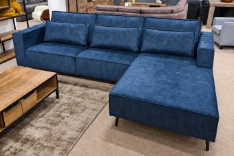 Groede 2 Zits + Longchair in blauw – kleurimpressie