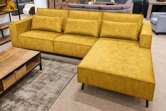Groede 2 Zits + Longchair in geel – kleurimpressie