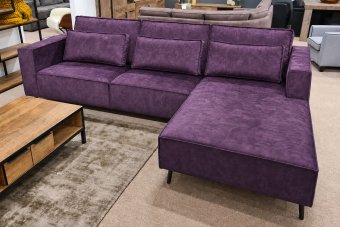 Groede 2 Zits + Longchair in paars – kleurimpressie