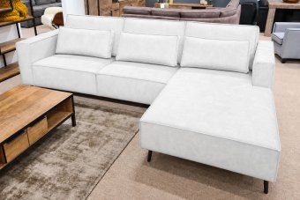 Groede 2 Zits + Longchair in wit – kleurimpressie
