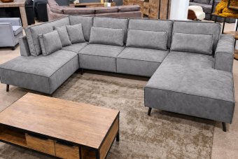 Groede Ottomaan + 2.5 Zits + Longchair in grijs – kleurimpressie