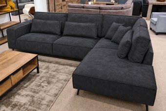 Groede Ottomaan in antraciet – kleurimpressie