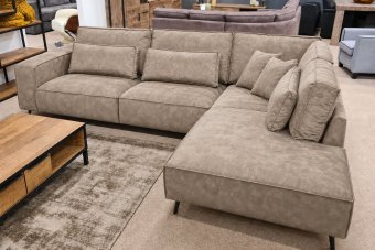 Groede Ottomaan in taupe – kleurimpressie