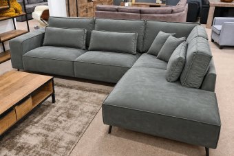 Groede Ottomaan in velvetstof – materiaalimpressie