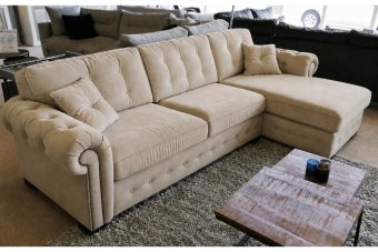 Groenveld 2 Zits (2 Delig) + Longchair Klein in beige – kleurimpressie