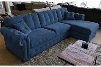Groenveld 2 Zits (2 Delig) + Longchair Klein in blauw – kleurimpressie
