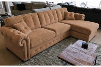 Groenveld 2 Zits (2 Delig) + Longchair Klein in cognac – kleurimpressie