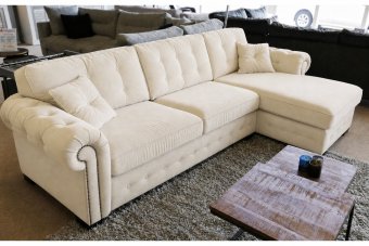 Groenveld 2 Zits (2 Delig) + Longchair Klein in creme – kleurimpressie