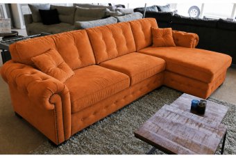 Groenveld 2 Zits (2 Delig) + Longchair Klein in oranje – kleurimpressie