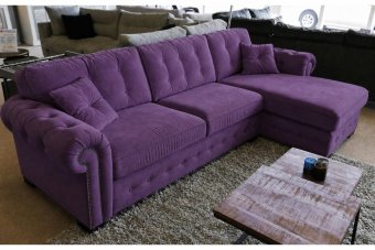 Groenveld 2 Zits (2 Delig) + Longchair Klein in paars – kleurimpressie