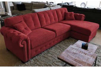 Groenveld 2 Zits (2 Delig) + Longchair Klein in rood – kleurimpressie