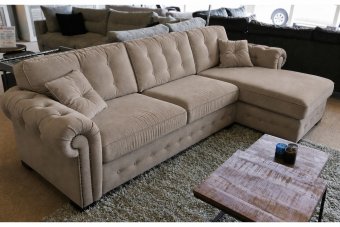 Groenveld 2 Zits (2 Delig) + Longchair Klein in taupe – kleurimpressie