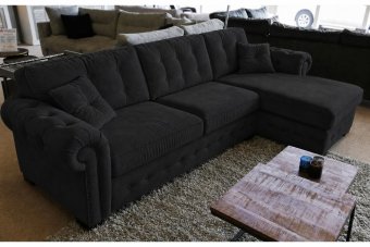 Groenveld 2 Zits (2 Delig) + Longchair Klein in zwart – kleurimpressie