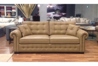Groenveld Bankstel in leer – materiaalimpressie