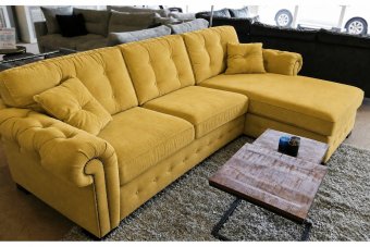 Groenveld Longchair  in geel – kleurimpressie