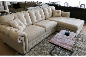 Groenveld Longchair  in leer – materiaalimpressie