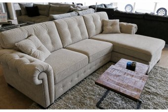 Groenveld Longchair  in ribstof – materiaalimpressie