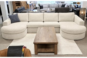 Haarlem Longchair Rond + 2 Zits + Longchair Rond in creme – kleurimpressie