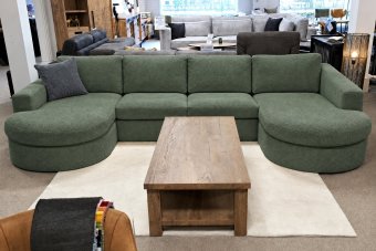 Haarlem Longchair Rond + 2 Zits + Longchair Rond in groen – kleurimpressie