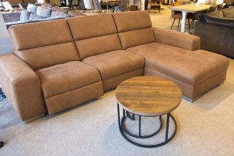 Harderwijk 2 Zits + Longchair (Zonder Relax) in cognac – kleurimpressie