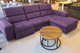 Harderwijk 2 Zits + Longchair (Zonder Relax) in paars – kleurimpressie