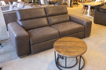 Harderwijk 2 Zits (Zonder Relax) in leer – materiaalimpressie