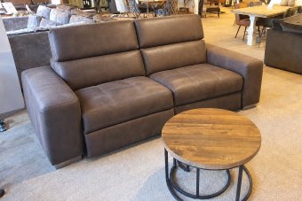 Harderwijk Bankstel in leer – materiaalimpressie