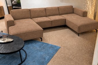 Heerlen Longchair + 2 Zits + Longchair in bruin – kleurimpressie