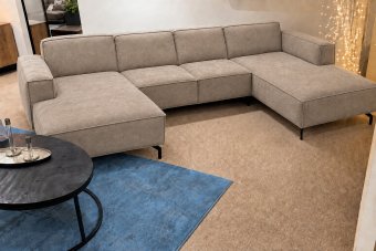 Heerlen Longchair + 2 Zits + Longchair in taupe – kleurimpressie