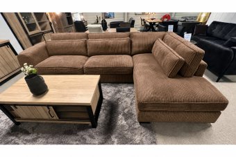 Hoekbank Alphen in bruin – kleurimpressie