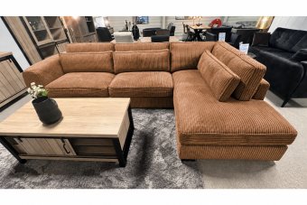 Hoekbank Alphen in cognac – kleurimpressie