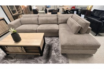 Hoekbank Alphen in taupe – kleurimpressie