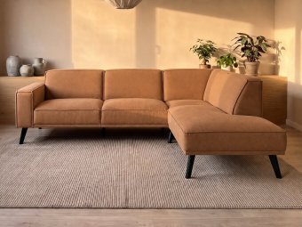 Hoekbank Den Haag in cognac – kleurimpressie