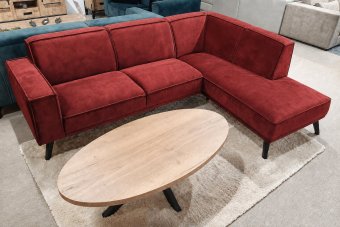 Hoekbank Den Haag in rood – kleurimpressie