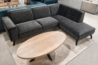 Hoekbank Den Haag in velvetstof – materiaalimpressie