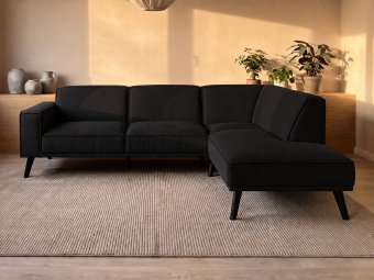 Hoekbank Den Haag in zwart – kleurimpressie