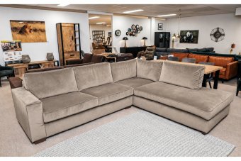 Hoekbank Follega in taupe – kleurimpressie