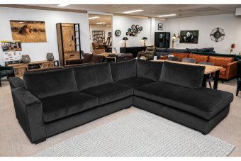 Hoekbank Follega in zwart – kleurimpressie
