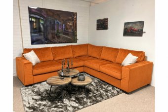 Hoekbank Frederiksoord in oranje – kleurimpressie