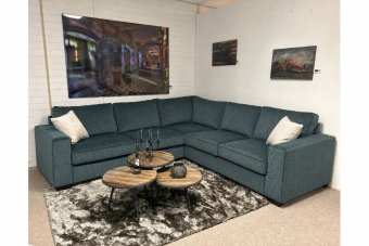 Hoekbank Frederiksoord in ribstof – materiaalimpressie