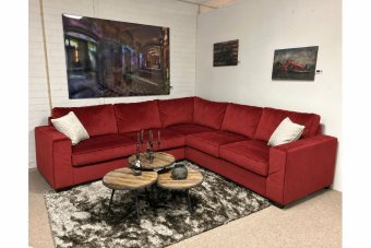 Hoekbank Frederiksoord in rood – kleurimpressie