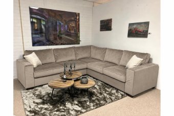 Hoekbank Frederiksoord in taupe – kleurimpressie