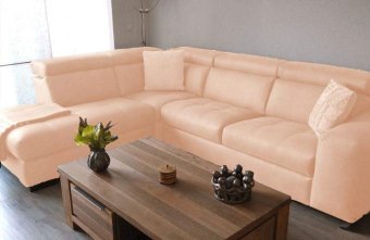 Creme bank Harderwijk · 2 Zits + Longchair (Zonder Relax) 242cm – A-meubel