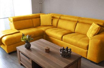 Gele hoekbank Harderwijk 254cm – A-meubel