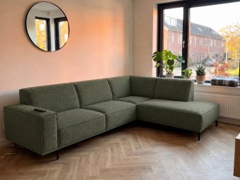 Hoekbank Huizen in groen – kleurimpressie