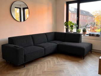 Hoekbank Huizen in zwart – kleurimpressie