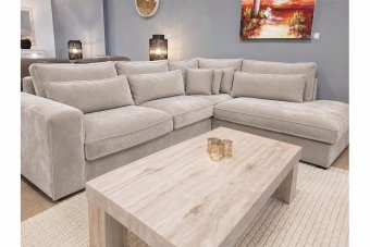 Hoekbank Ijsselstein Express in velvetstof – materiaalimpressie