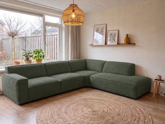 Hoekbank Leeuwarden in groen – kleurimpressie