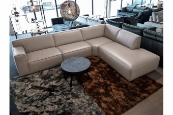 Hoekbank Leeuwarden in leer – materiaalimpressie